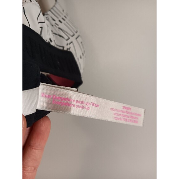 Pink By Victoria's Secret Wear Everywhere Push Up Bra Graphic Print Sz 32 D - Picture 4 of 5